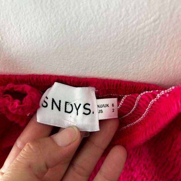 SNDYS Revolve Magenta Pink Smocked Mini Dress Size 2 Y2K Barbie Bratz - Picture 12 of 12